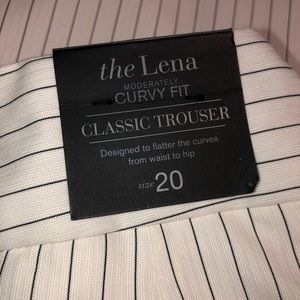 Lane Bryant NWT. White and black stripe dress pants, size 20.